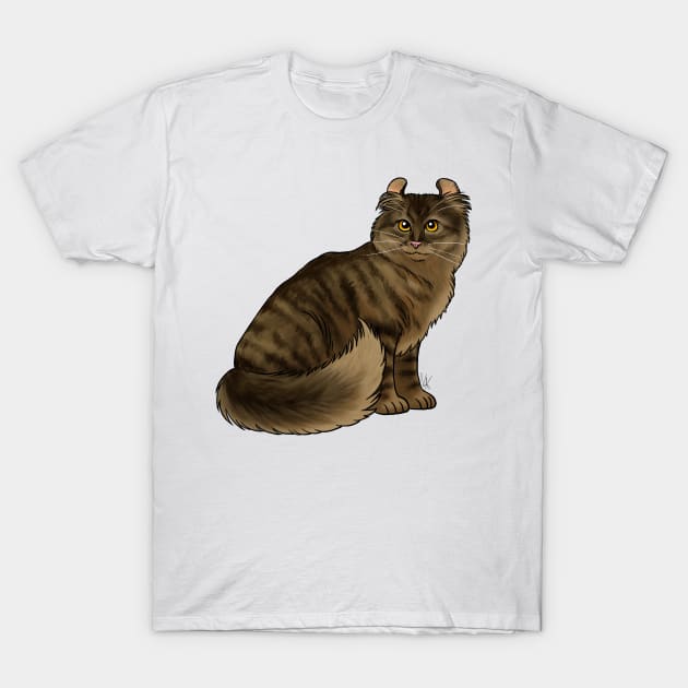 Cat - American Curl - Brown Tabby T-Shirt by Jen's Dogs Custom Gifts and Designs